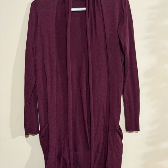 Burgundy Open Front Cardigan - Picture 1 of 4